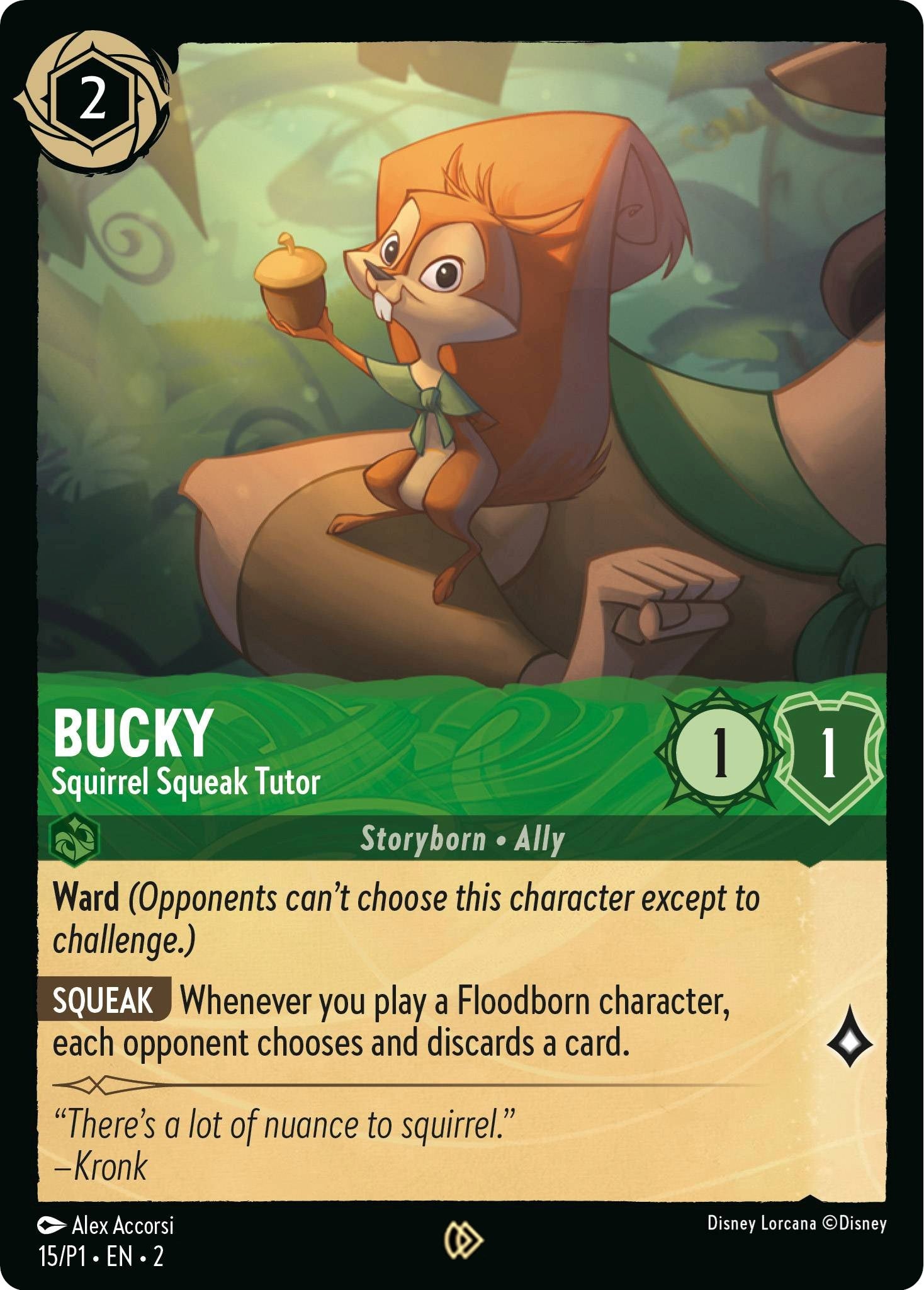 Image for Bucky - Squirrel Squeak Tutor (15) [Disney Lorcana Promo Cards] (Cold Foil) - Disney Lorcana