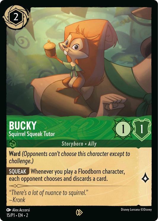 Image for Bucky - Squirrel Squeak Tutor (15) [Disney Lorcana Promo Cards] (Cold Foil) - Disney Lorcana