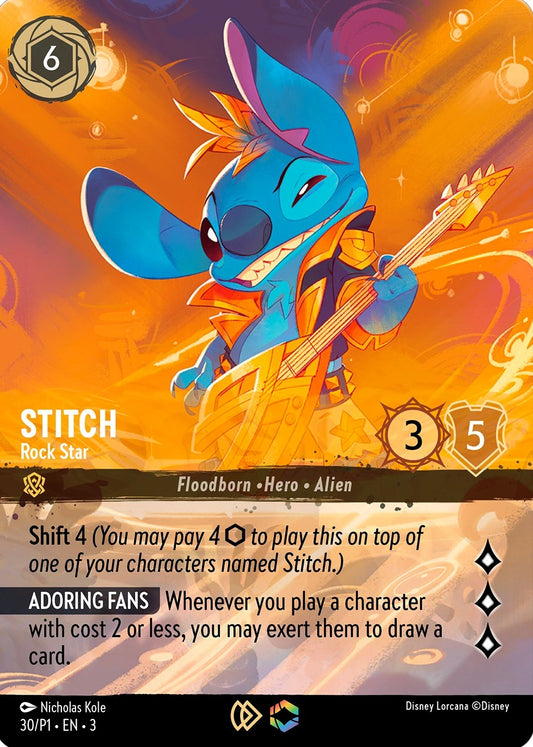Image for Stitch - Rock Star (Store Championship) (30) [Disney Lorcana Promo Cards] (Holofoil) - Disney Lorcana