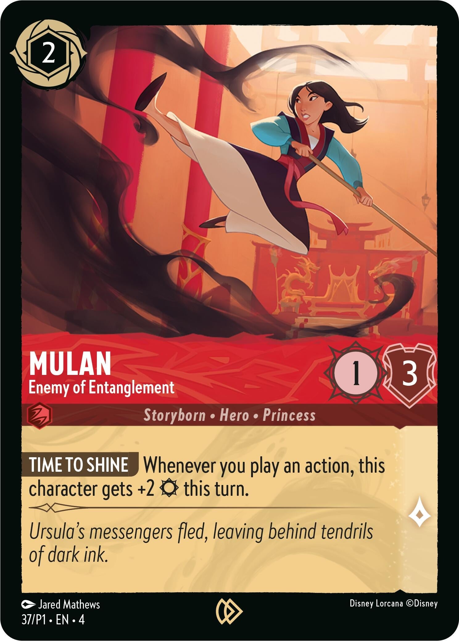 Image for Mulan - Enemy of Entanglement (37) [Disney Lorcana Promo Cards] (Cold Foil) - Disney Lorcana