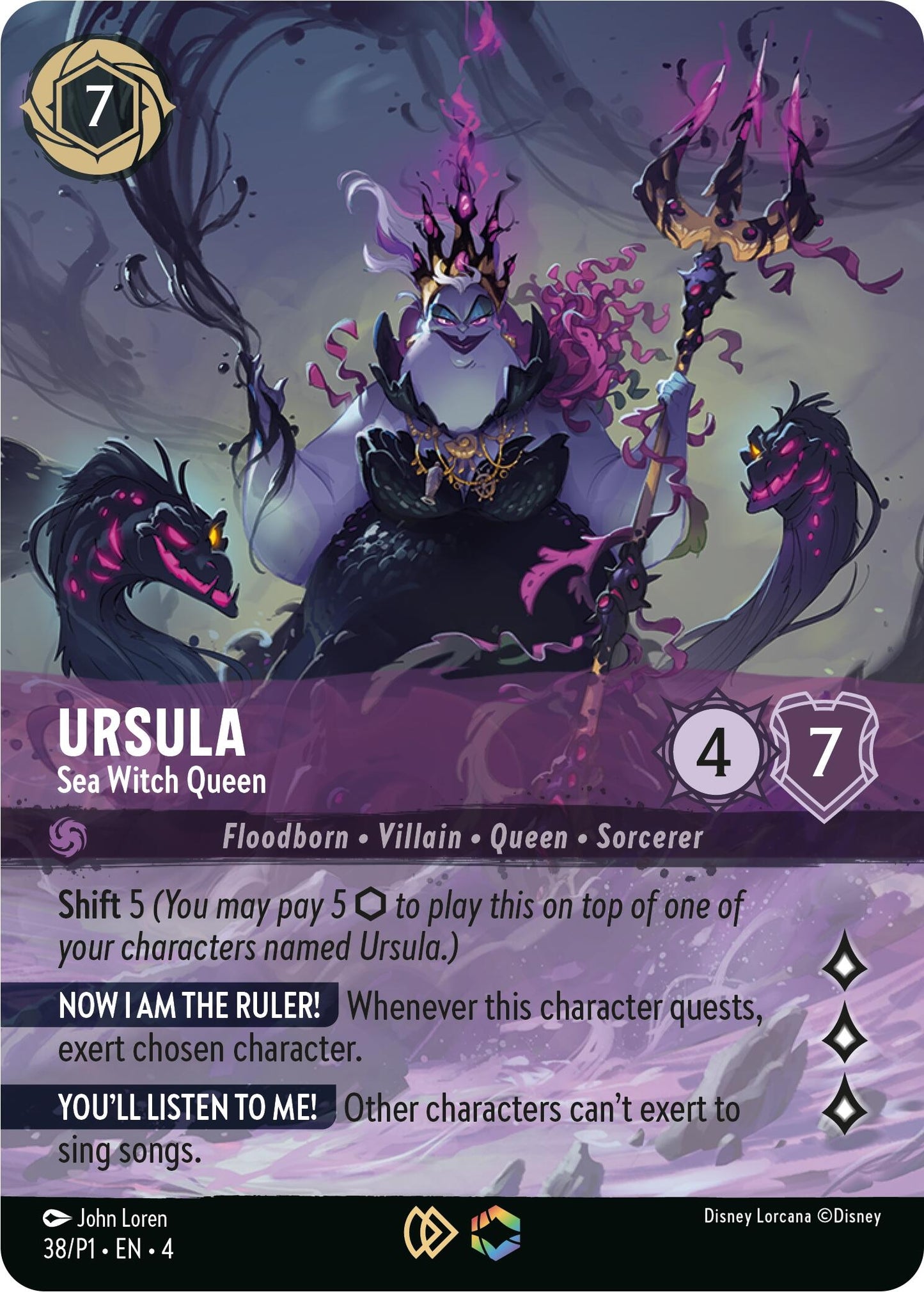 Image for Ursula - Sea Witch Queen (Store Championship) (38) [Disney Lorcana Promo Cards] (Holofoil) - Disney Lorcana