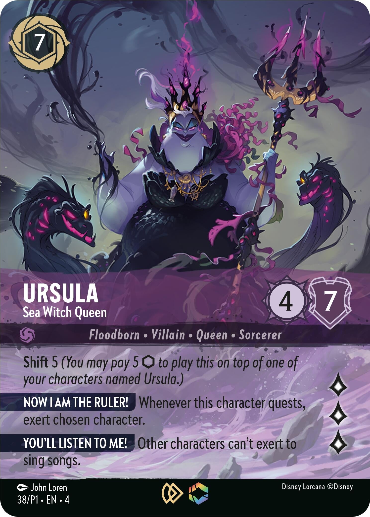 Image for Ursula - Sea Witch Queen (Store Championship) (38) [Disney Lorcana Promo Cards] (Holofoil) - Disney Lorcana