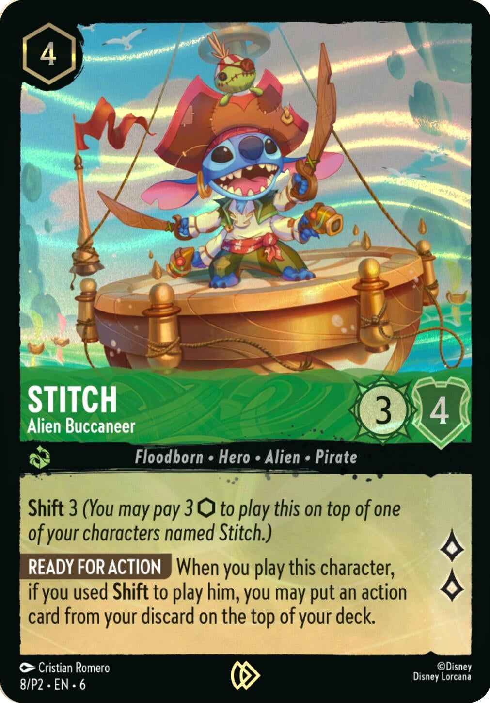Image for Stitch - Alien Buccaneer (Stitch Collector's Gift Set Promo) (8) [Disney Lorcana Promo Cards] (Holofoil) - Disney Lorcana