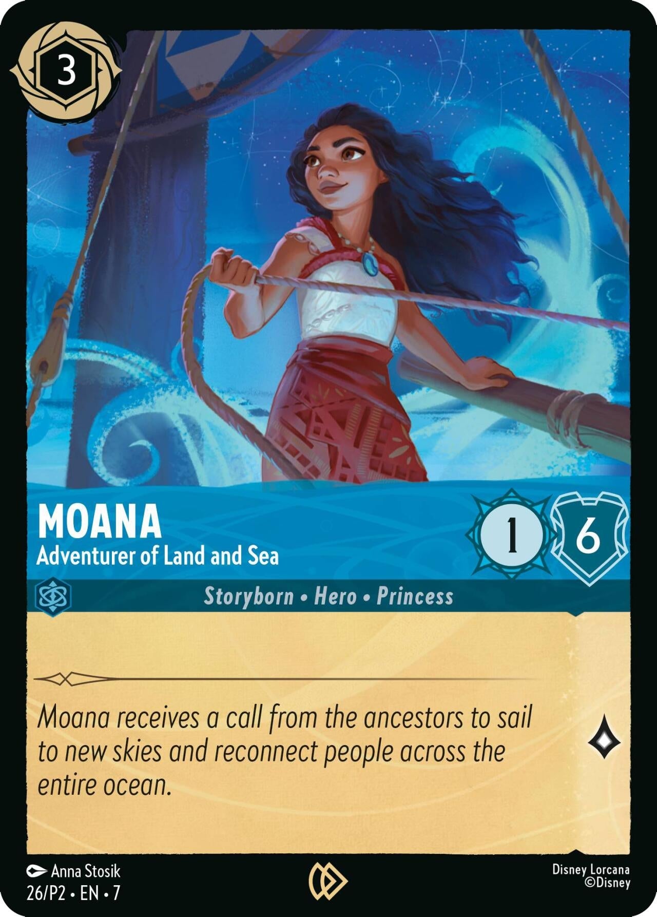 Image for Moana - Adventurer of Land and Sea (26) [Disney Lorcana Promo Cards] (Cold Foil) - Disney Lorcana
