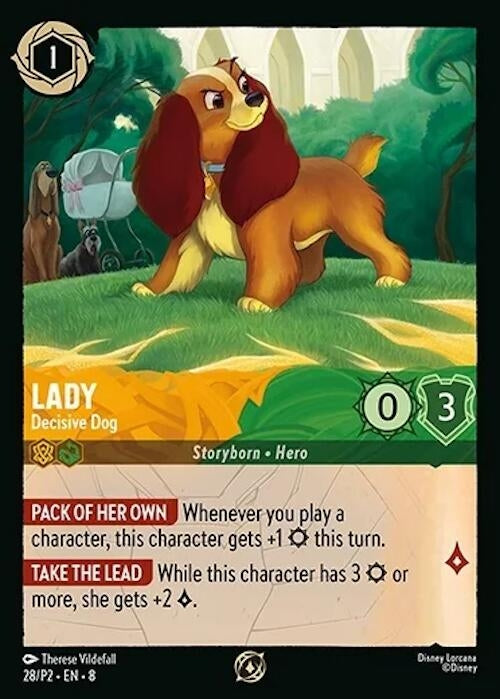 Image for Lady - Decisive Dog (28) [Disney Lorcana Promo Cards] (Cold Foil) - Disney Lorcana