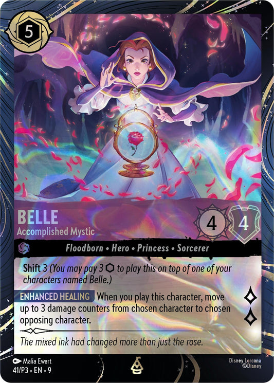 Image for Belle - Accomplished Mystic (41) [Disney Lorcana Promo Cards] (Holofoil) - Disney Lorcana