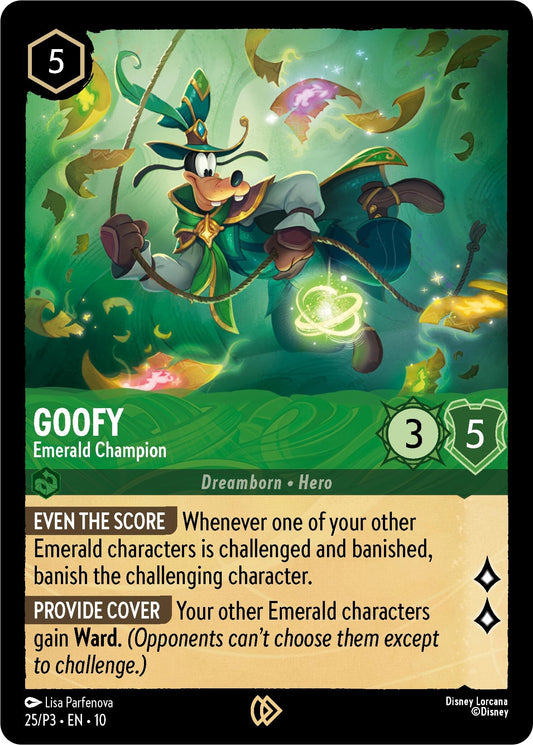 Image for Goofy - Emerald Champion (25) [Disney Lorcana Promo Cards] (Cold Foil) - Disney Lorcana