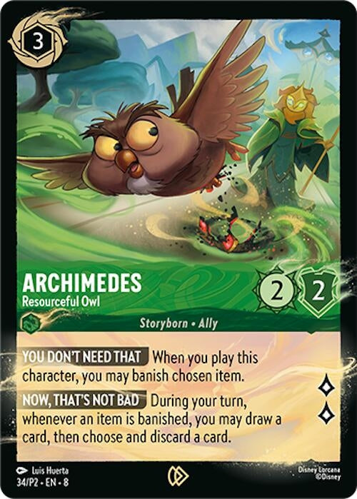 Image for Archimedes - Resourceful Owl (34) [Disney Lorcana Promo Cards] (Holofoil) - Disney Lorcana
