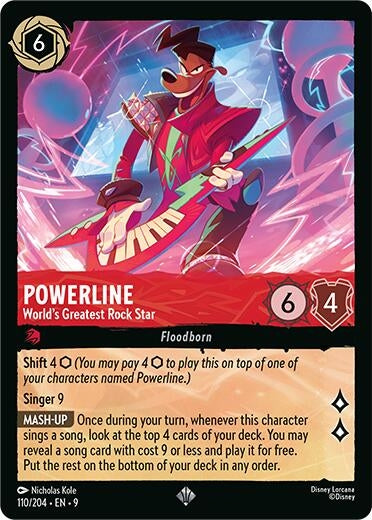 Image for Powerline - World's Greatest Rock Star (110/204) [Fabled] - Disney Lorcana