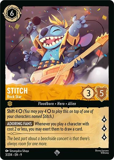 Image for Stitch - Rock Star (3/204) [Fabled] (Cold Foil) - Disney Lorcana