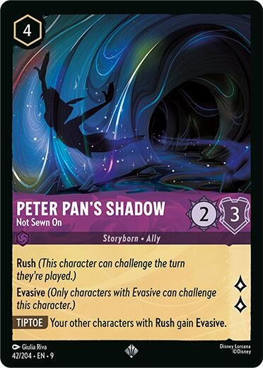 Image for Peter Pan's Shadow - Not Sewn On (42/204) [Fabled] (Cold Foil) - Disney Lorcana