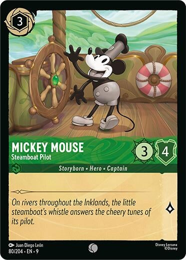 Image for Mickey Mouse - Steamboat Pilot (80/204) [Fabled] (Cold Foil) - Disney Lorcana