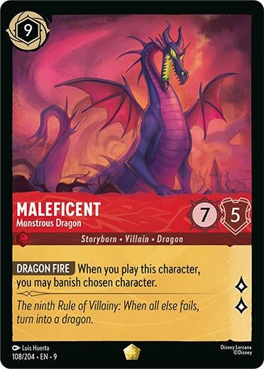 Image for Maleficent - Monstrous Dragon (108/204) [Fabled] (Cold Foil) - Disney Lorcana