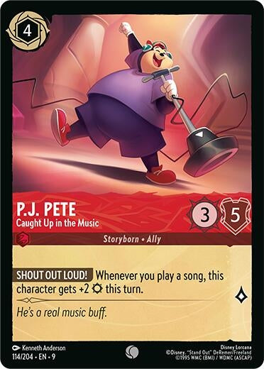 Image for P.J. Pete - Caught Up in the Music (114/204) [Fabled] (Cold Foil) - Disney Lorcana