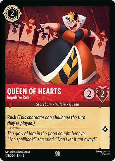 Image for Queen of Hearts - Impulsive Ruler (123/204) [Fabled] (Cold Foil) - Disney Lorcana