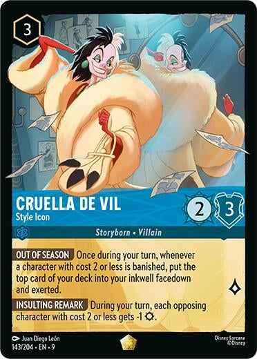 Image for Cruella De Vil - Style Icon (143/204) [Fabled] (Cold Foil) - Disney Lorcana