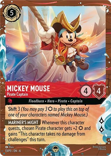 Image for Mickey Mouse - Pirate Captain (Disney Cruise Promo) (13) [Disney Lorcana Promo Cards] (Holofoil) - Disney Lorcana