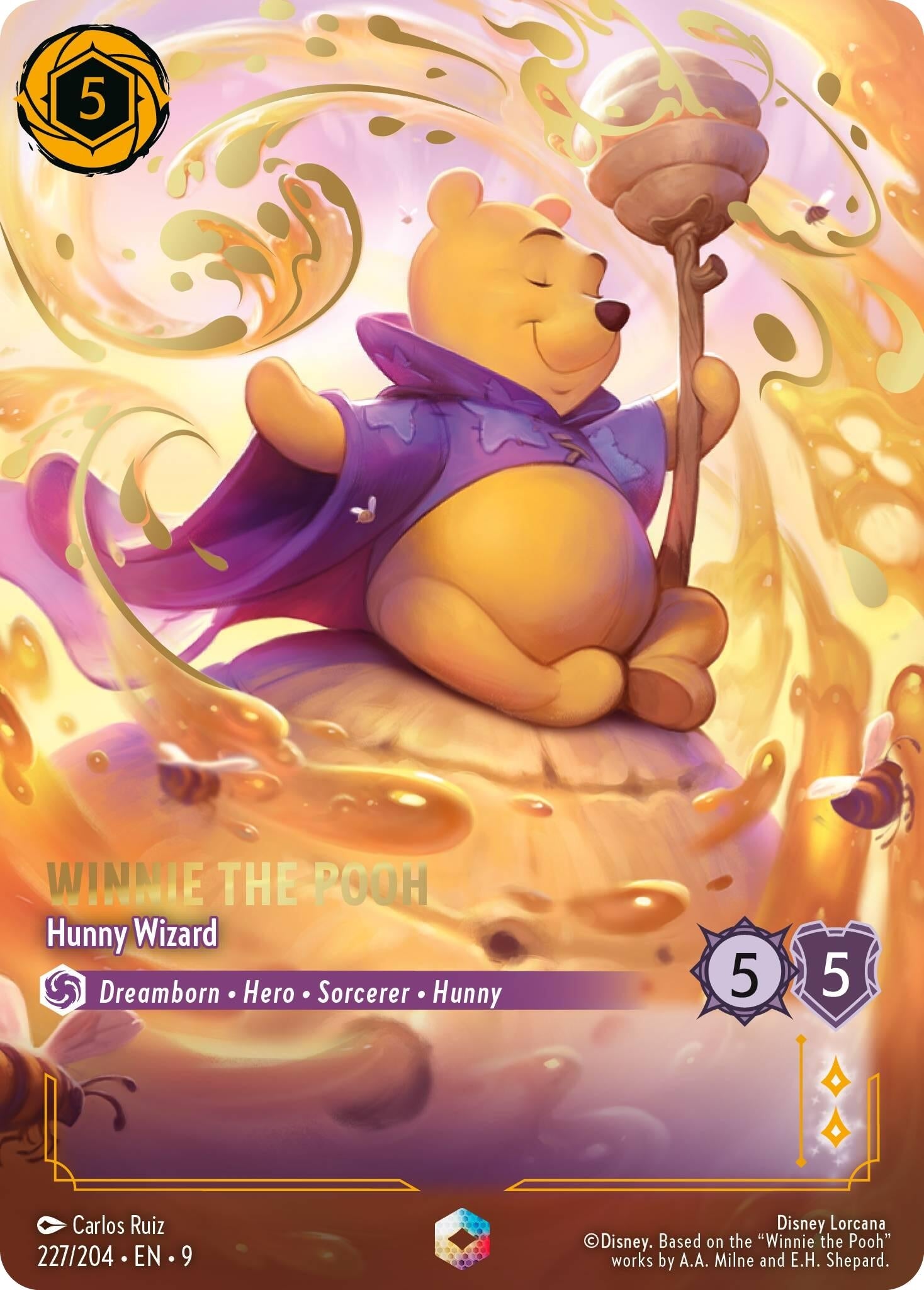 Image for Winnie the Pooh - Hunny Wizard (Enchanted) (227/204) [Fabled] (Holofoil) - Disney Lorcana