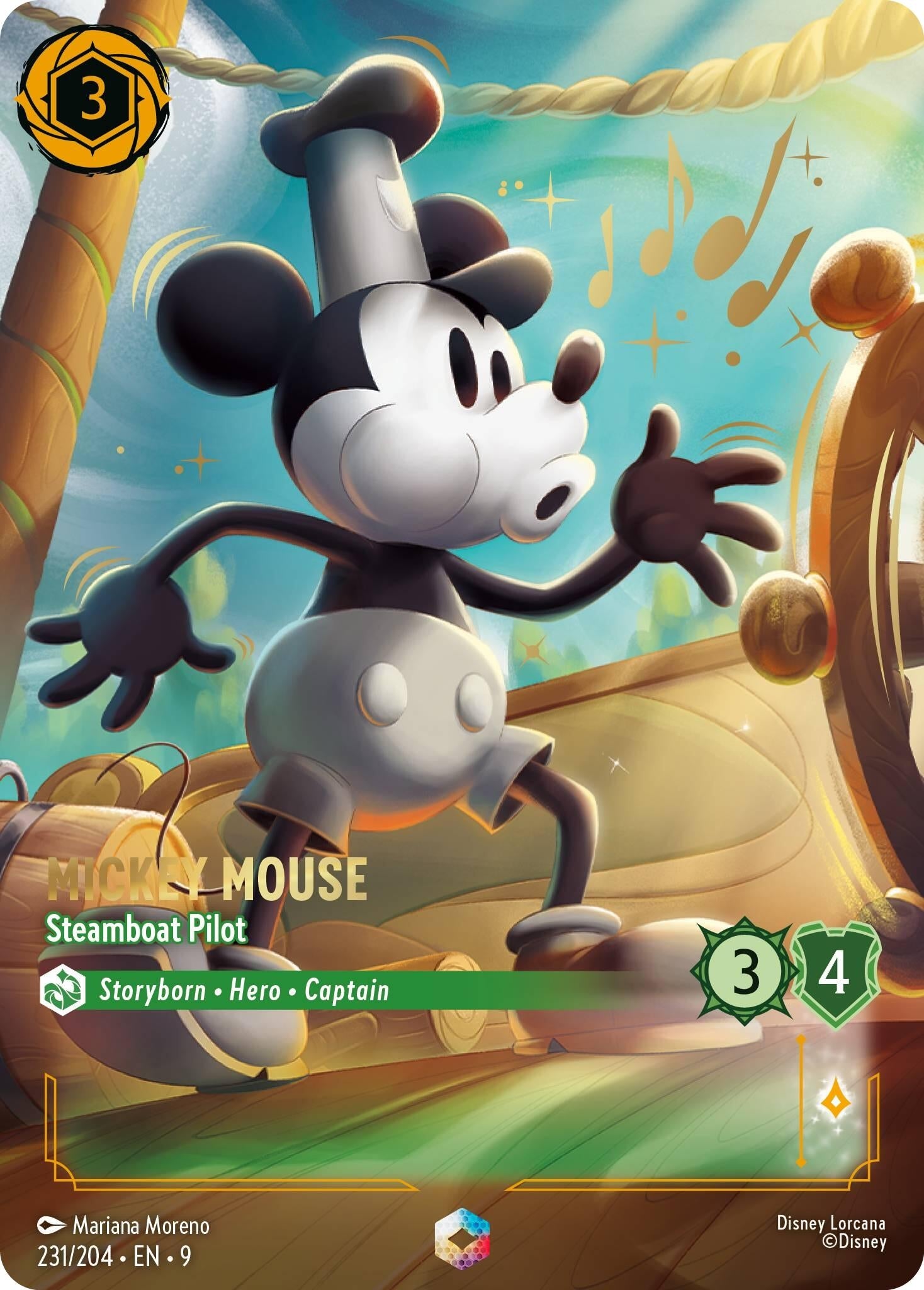 Image for Mickey Mouse - Steamboat Pilot (Enchanted) (231/204) [Fabled] (Holofoil) - Disney Lorcana