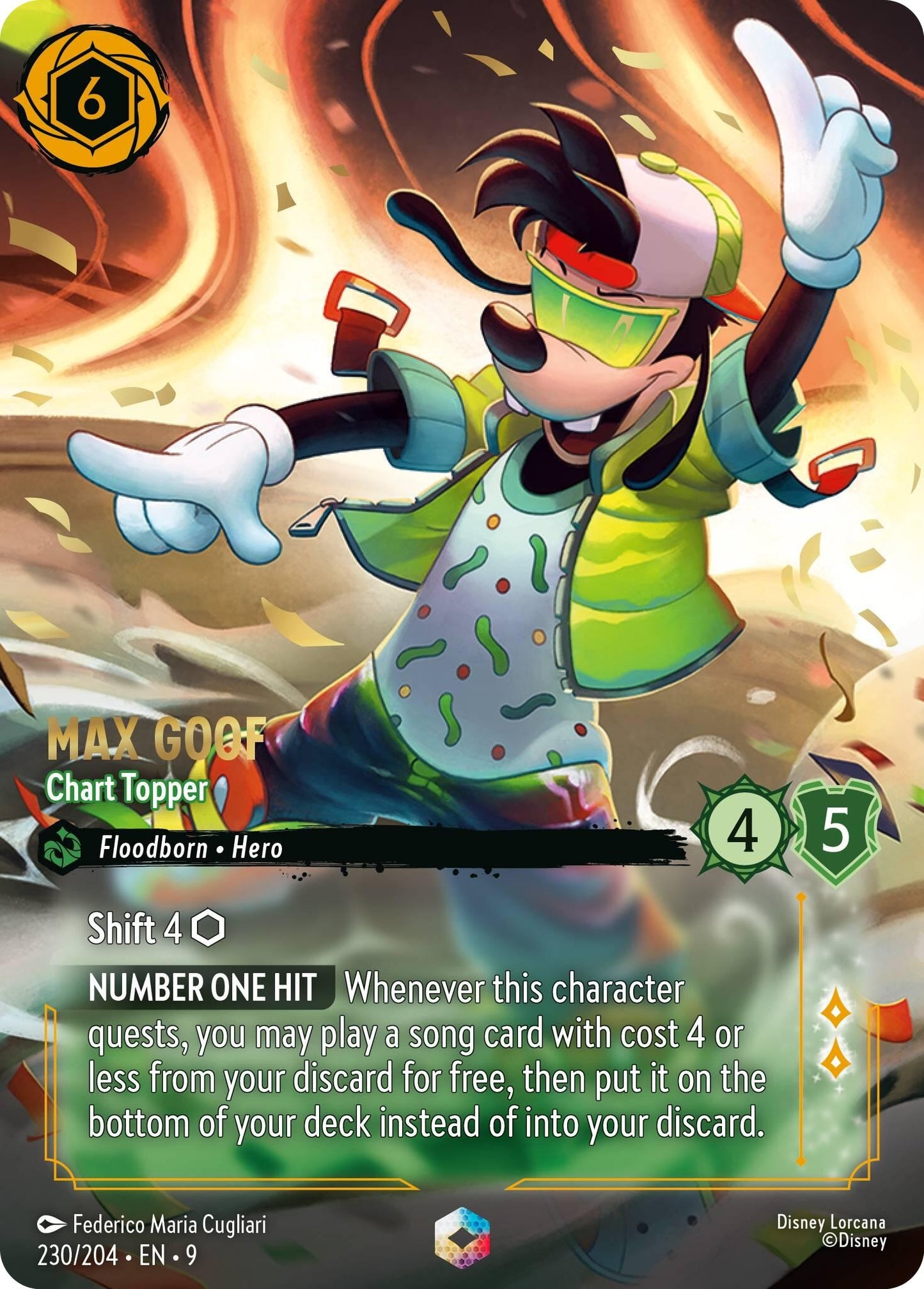 Image for Max Goof - Chart Topper (Enchanted) (230/204) [Fabled] (Holofoil) - Disney Lorcana