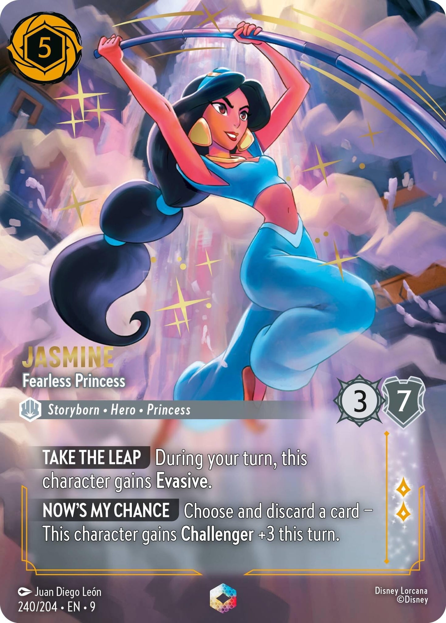 Image for Jasmine - Fearless Princess (Enchanted) (240/204) [Fabled] (Holofoil) - Disney Lorcana