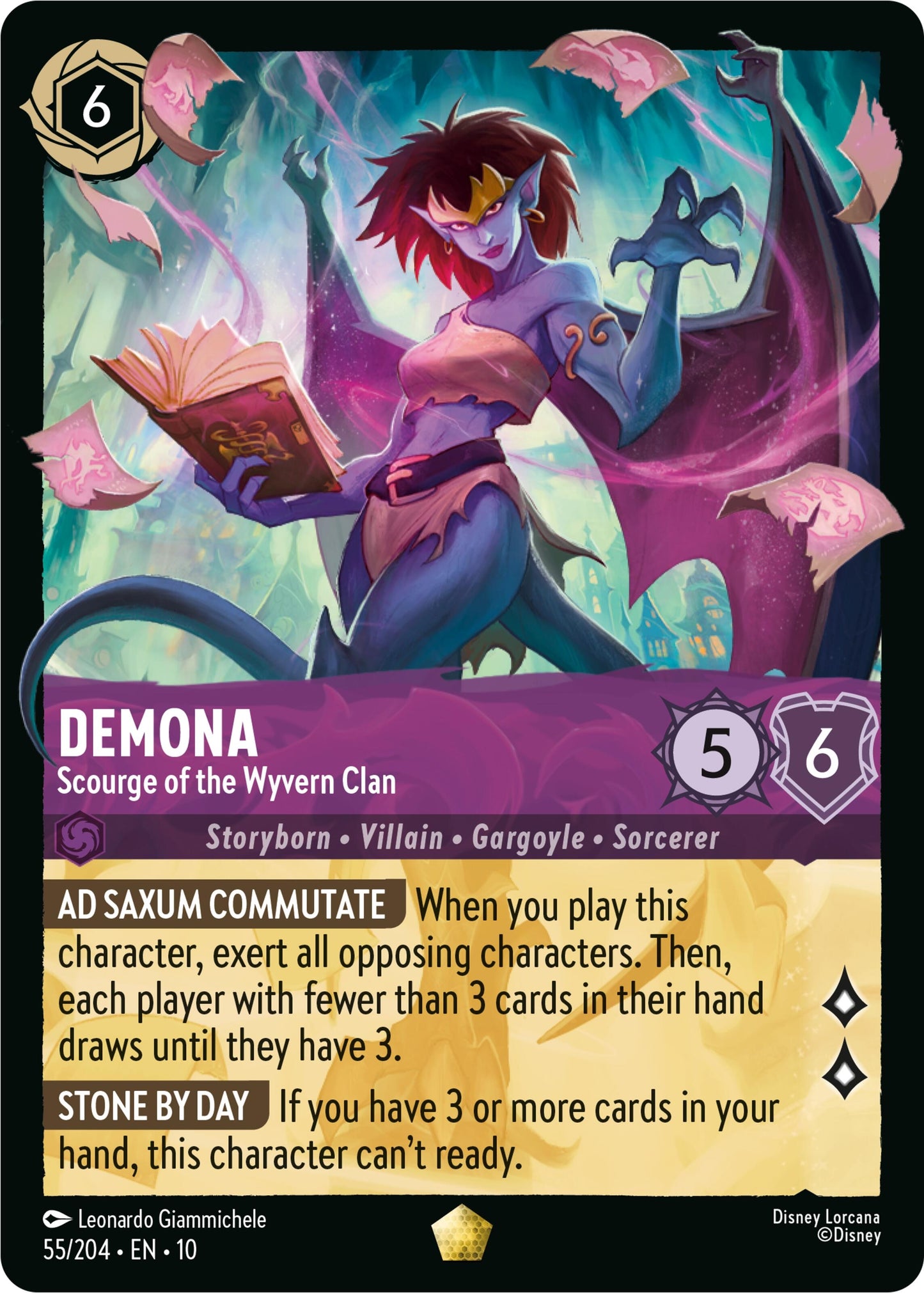 Image for Demona - Scourge of the Wyvern Clan (55/204) [Whispers in the Well] (Cold Foil) - Disney Lorcana