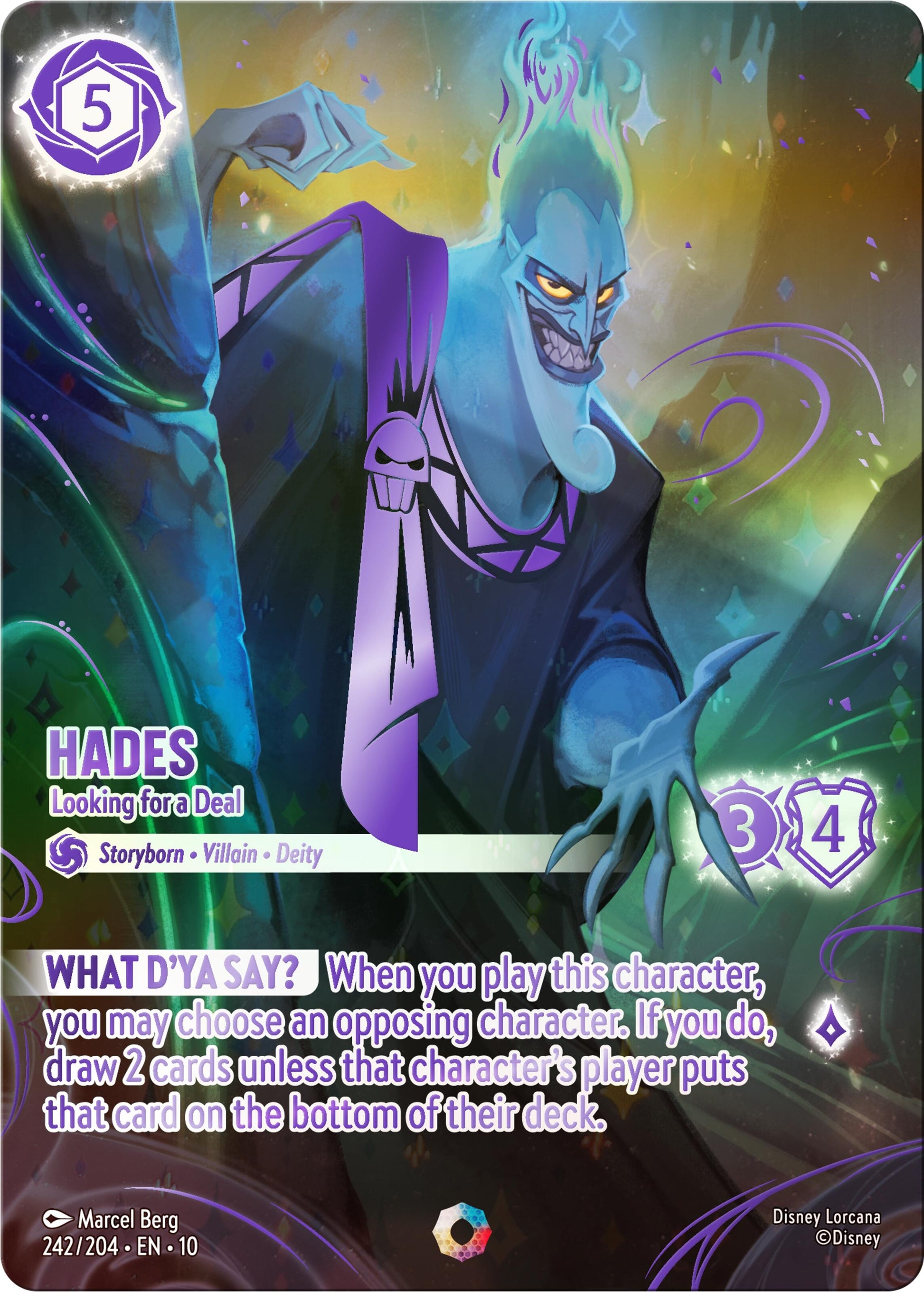 Image for Hades - Looking for a Deal (Iconic) (242/204) [Whispers in the Well] (Holofoil) - Disney Lorcana