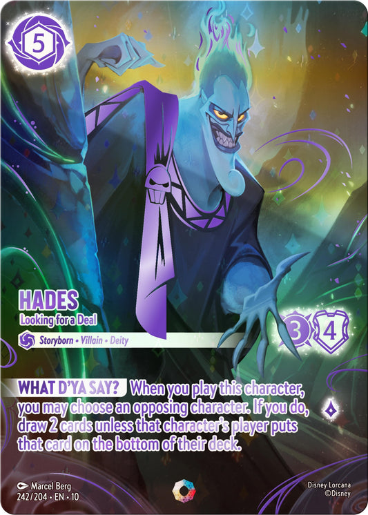 Image for Hades - Looking for a Deal (Iconic) (242/204) [Whispers in the Well] (Holofoil) - Disney Lorcana