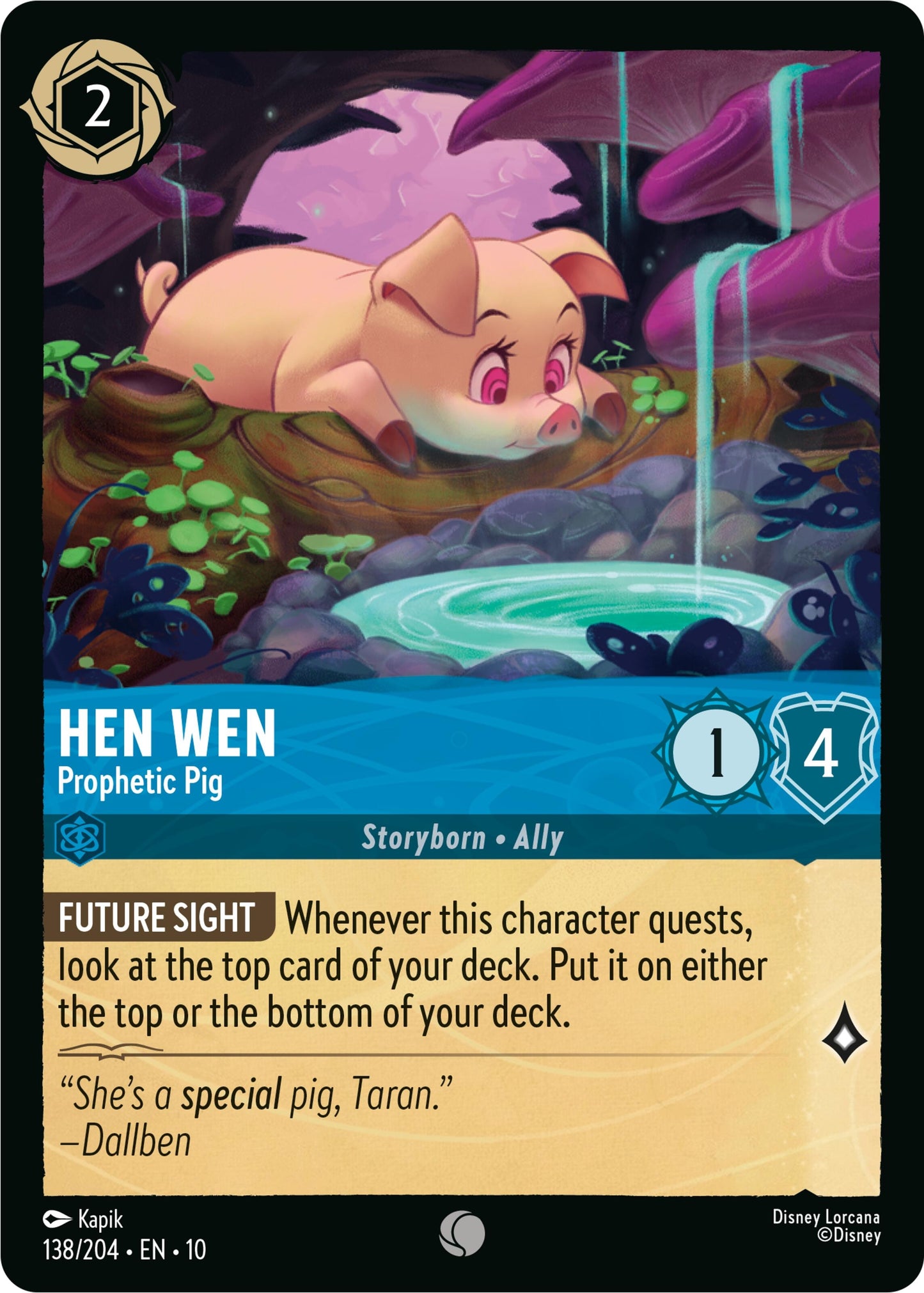 Image for Hen Wen - Prophetic Pig (138/204) [Whispers in the Well] (Cold Foil) - Disney Lorcana