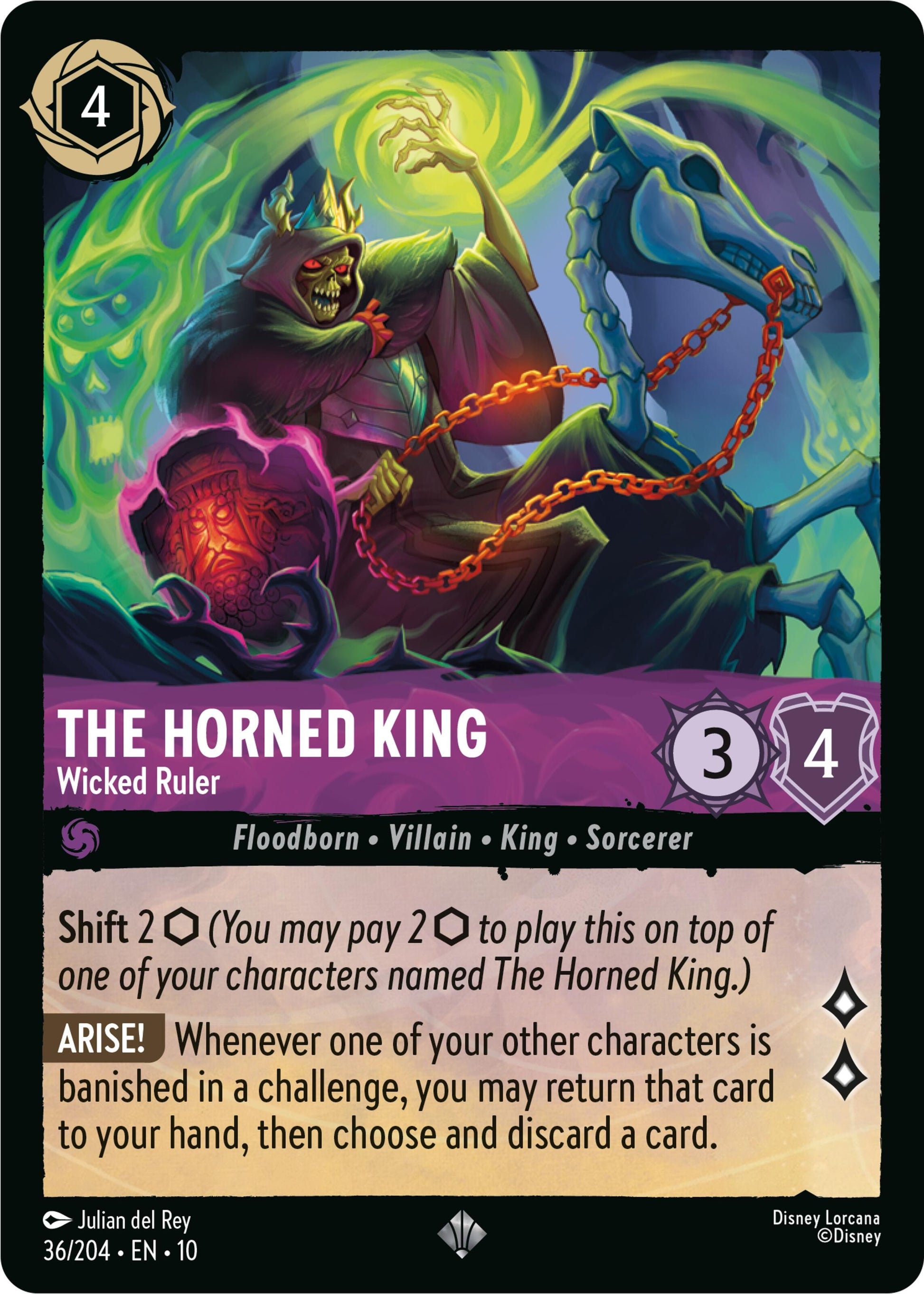 Image for The Horned King - Wicked Ruler (36/204) [Whispers in the Well] - Disney Lorcana