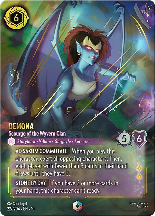 Image for Demona - Scourge of the Wyvern Clan (Enchanted) (227/204) [Whispers in the Well] (Holofoil) - Disney Lorcana
