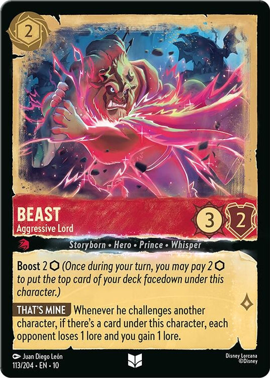 Image for Beast - Aggressive Lord (113/204) [Whispers in the Well] (Cold Foil) - Disney Lorcana