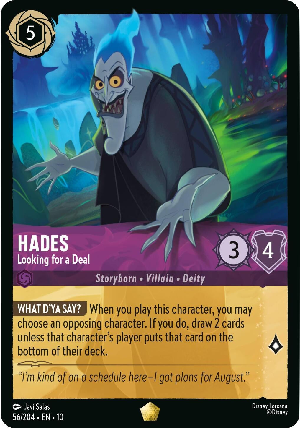 Image for Hades - Looking for a Deal (56/204) [Whispers in the Well] (Cold Foil) - Disney Lorcana