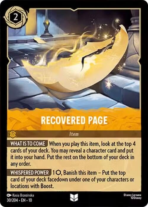 Image for Recovered Page (30/204) [Whispers in the Well] (Cold Foil) - Disney Lorcana