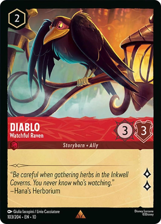 Image for Diablo - Watchful Raven (103/204) [Whispers in the Well] (Cold Foil) - Disney Lorcana