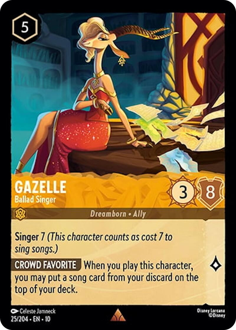 Image for Gazelle - Ballad Singer (25/204) [Whispers in the Well] (Cold Foil) - Disney Lorcana
