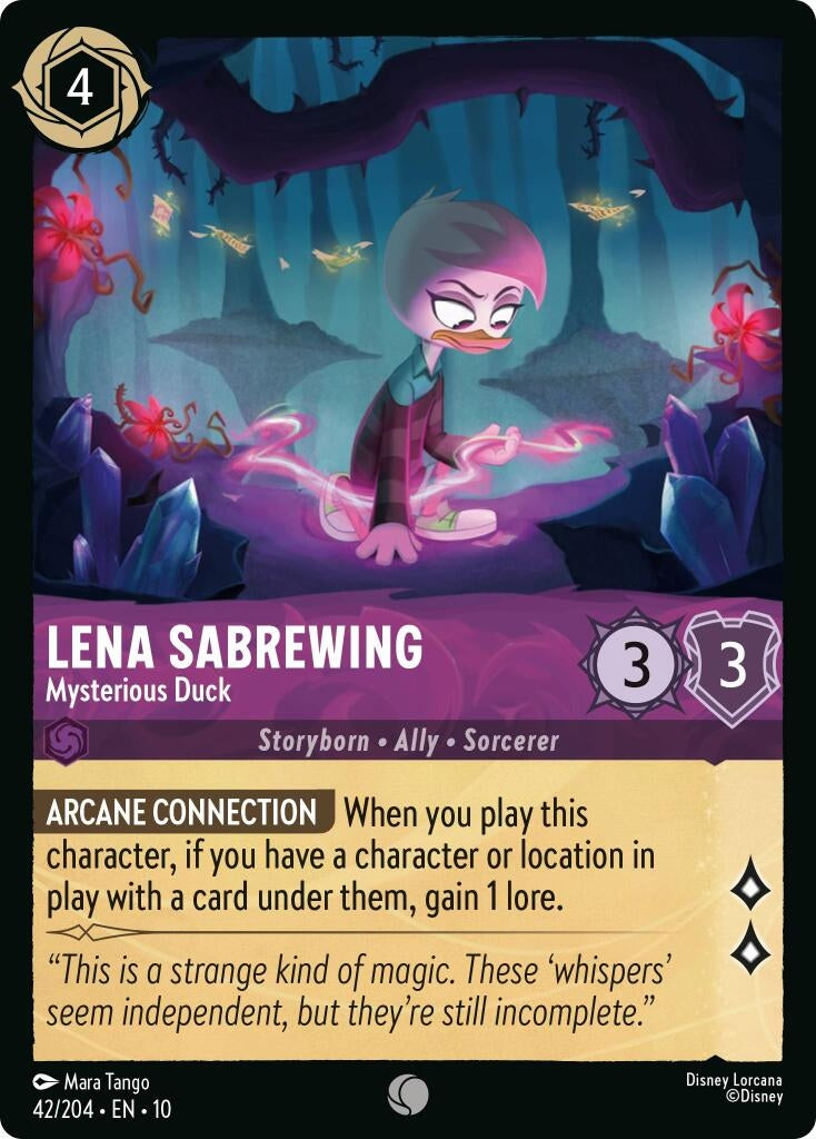 Image for Lena Sabrewing - Mysterious Duck (42/204) [Whispers in the Well] (Cold Foil) - Disney Lorcana