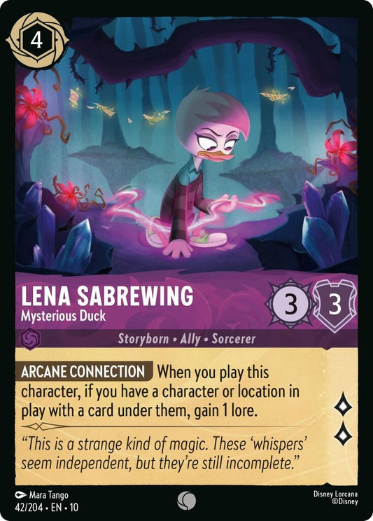 Image for Lena Sabrewing - Mysterious Duck (42/204) [Whispers in the Well] (Cold Foil) - Disney Lorcana