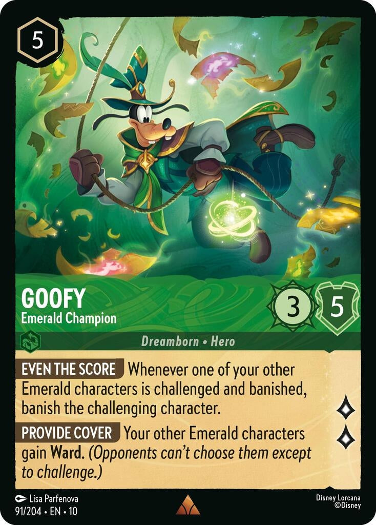 Image for Goofy - Emerald Champion (91/204) [Whispers in the Well] (Cold Foil) - Disney Lorcana