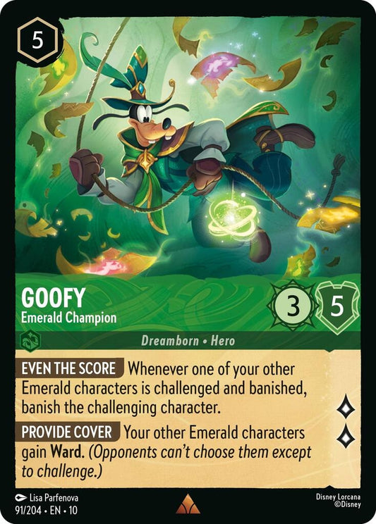 Image for Goofy - Emerald Champion (91/204) [Whispers in the Well] (Cold Foil) - Disney Lorcana