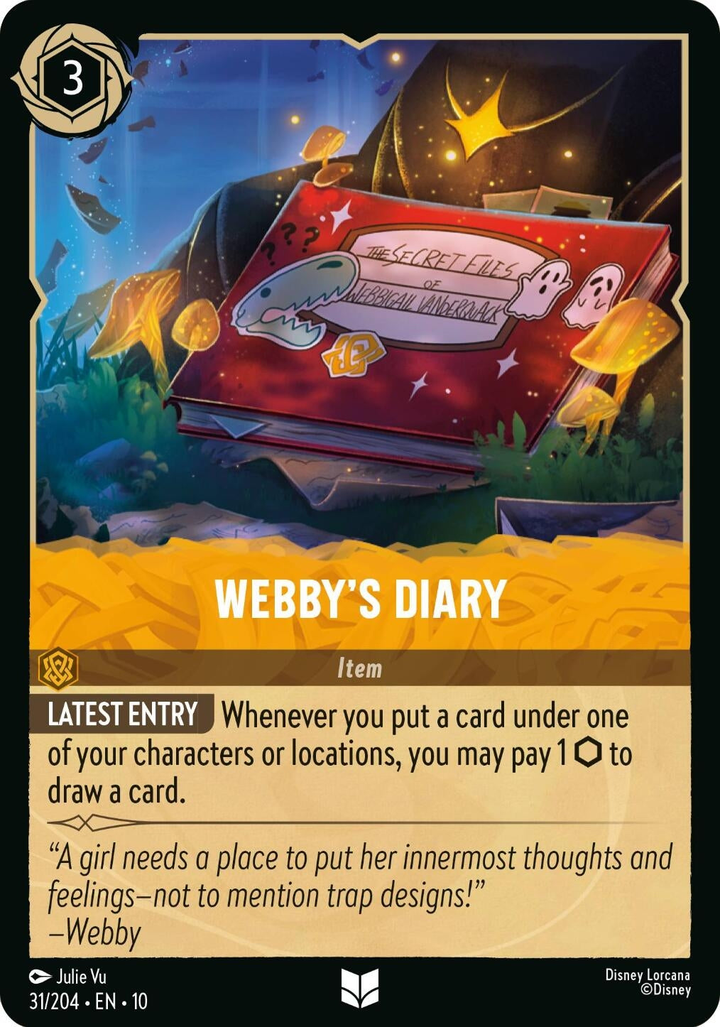 Image for Webby's Diary (31/204) [Whispers in the Well] (Cold Foil) - Disney Lorcana