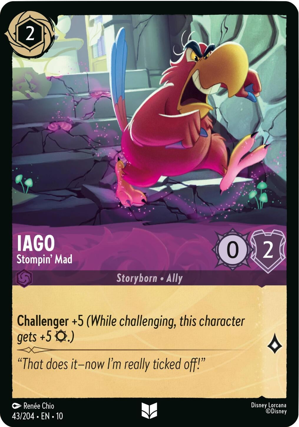Image for Iago - Stompin' Mad (43/204) [Whispers in the Well] (Cold Foil) - Disney Lorcana