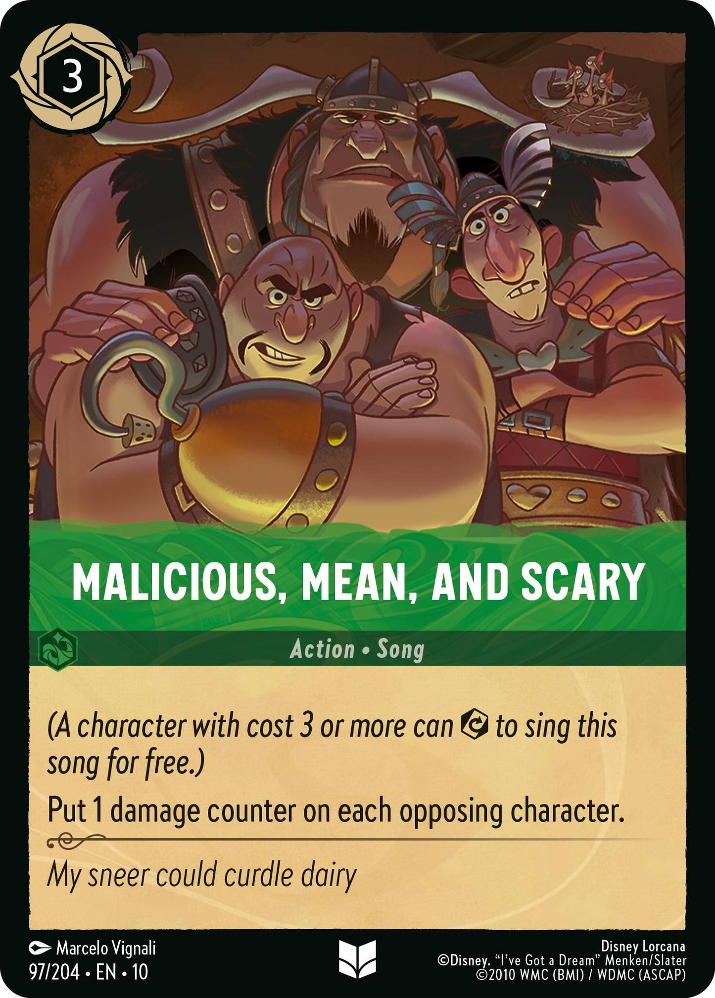 Image for Malicious, Mean, and Scary (97/204) [Whispers in the Well] (Cold Foil) - Disney Lorcana