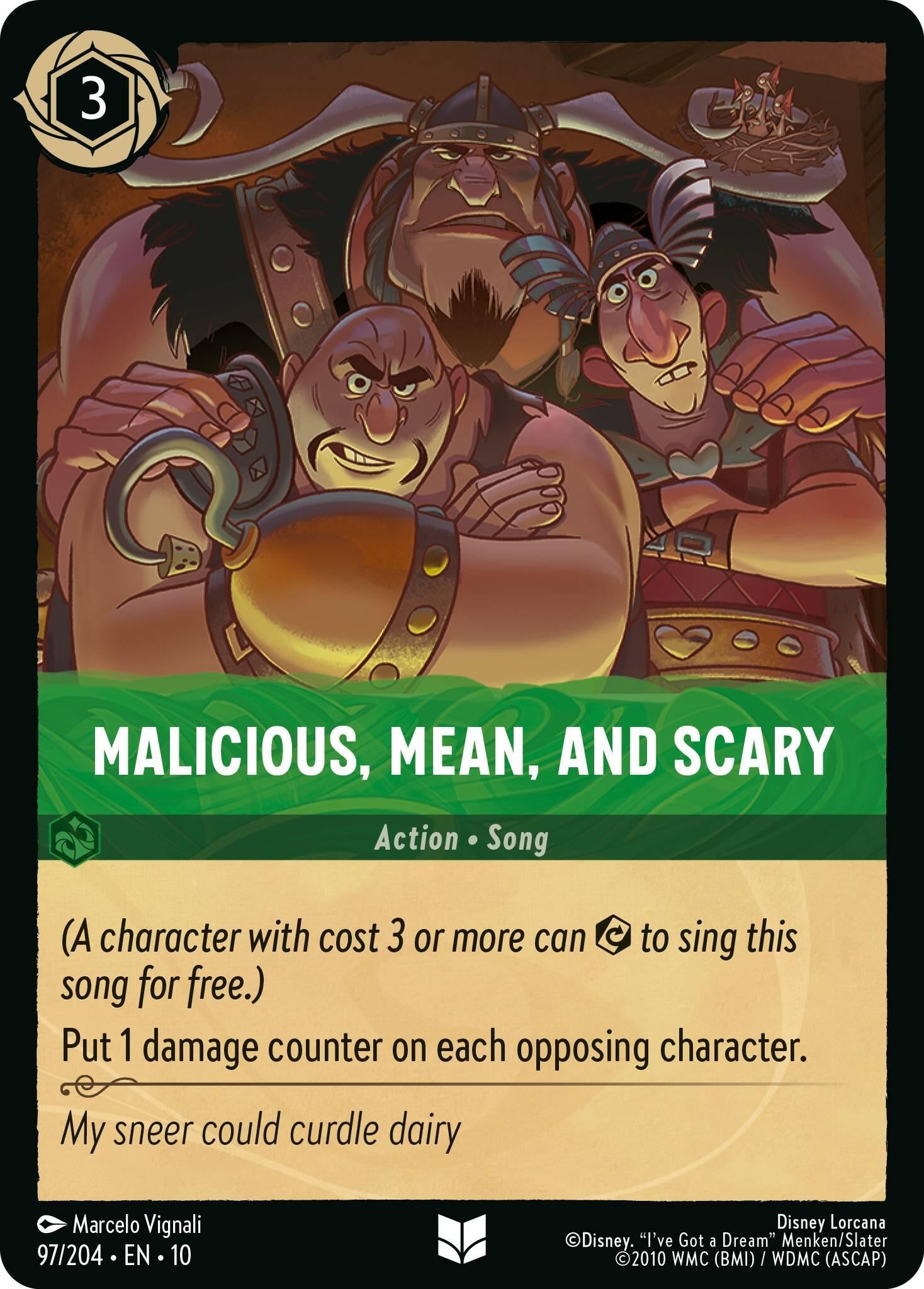 Image for Malicious, Mean, and Scary (97/204) [Whispers in the Well] (Cold Foil) - Disney Lorcana