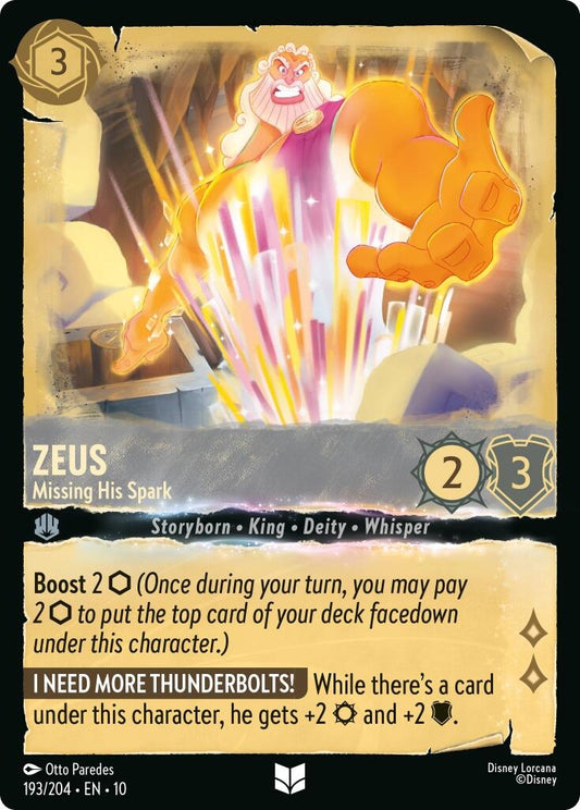 Image for Zeus - Missing His Spark (193/204) [Whispers in the Well] (Cold Foil) - Disney Lorcana