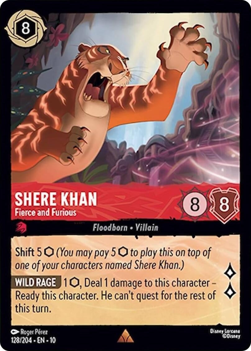 Image for Shere Khan - Fierce and Furious (128/204) [Whispers in the Well] - Disney Lorcana