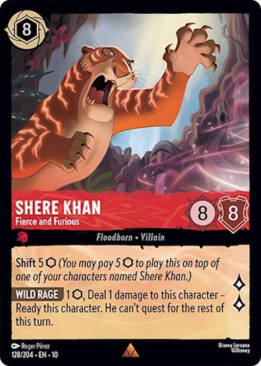 Image for Shere Khan - Fierce and Furious (128/204) [Whispers in the Well] (Cold Foil) - Disney Lorcana