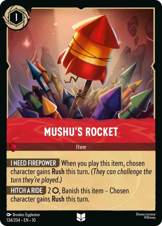 Image for Mushu's Rocket (134/204) [Whispers in the Well] (Cold Foil) - Disney Lorcana
