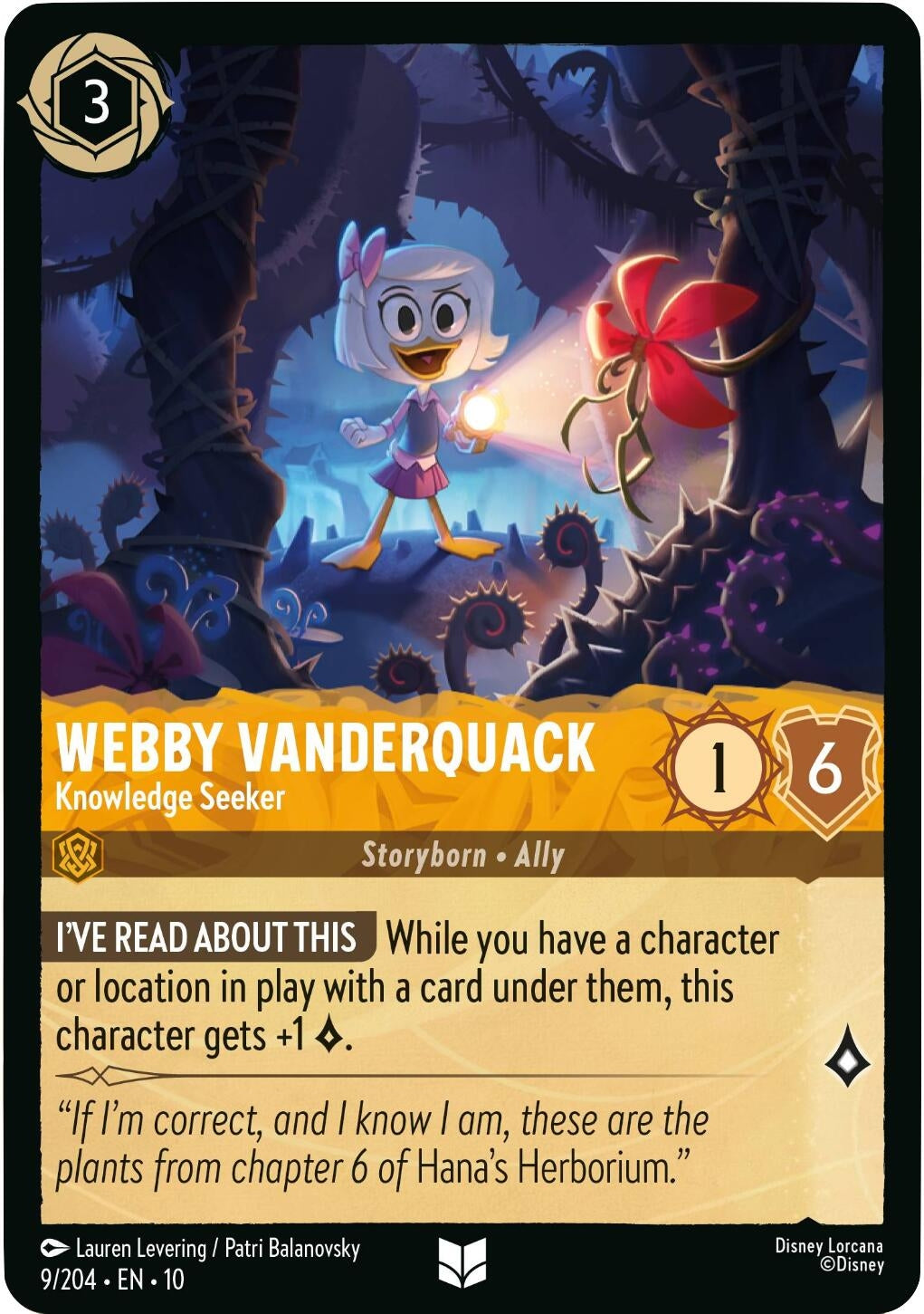 Image for Webby Vanderquack - Knowledge Seeker (9/204) [Whispers in the Well] - Disney Lorcana