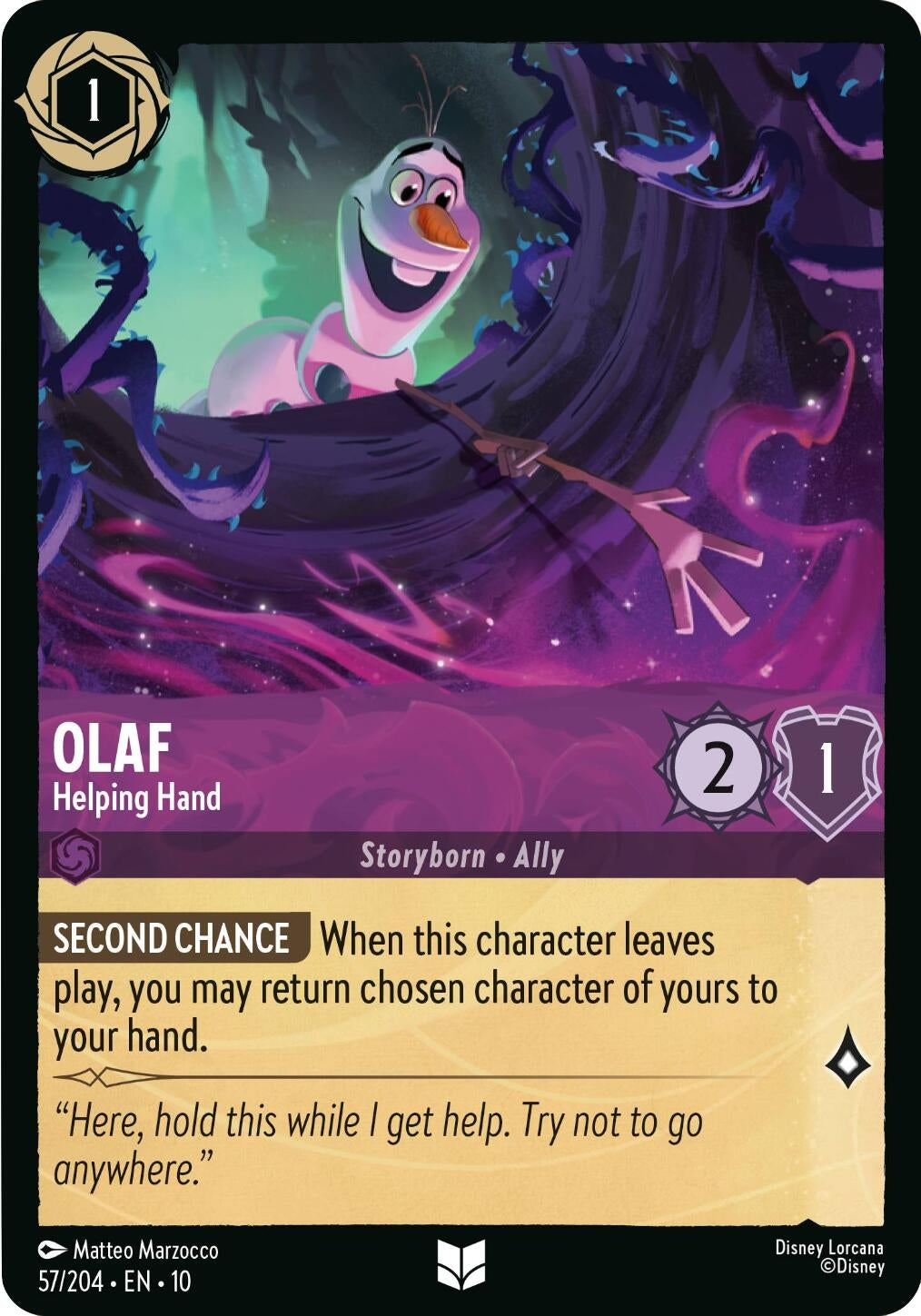 Image for Olaf - Helping Hand (57/204) [Whispers in the Well] (Cold Foil) - Disney Lorcana